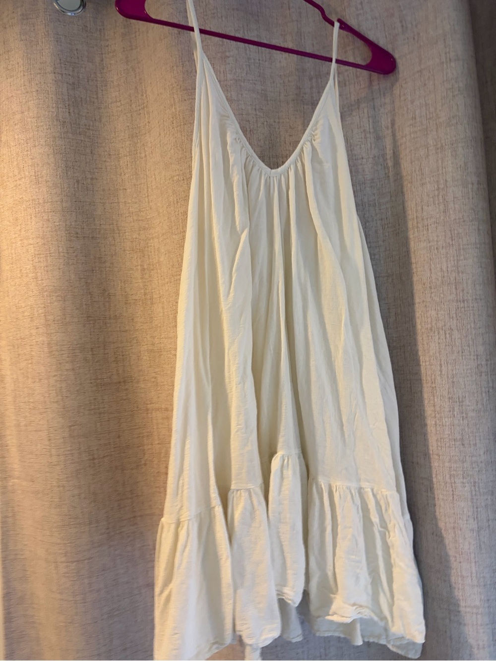 9-Seed Lightweight Cream Spaghetti-Strap Sundress